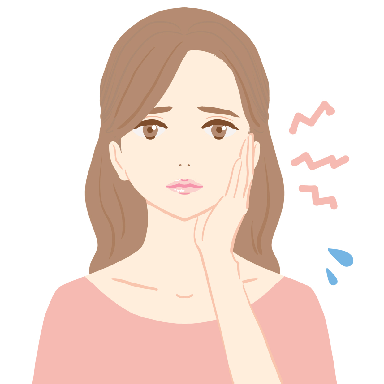 顎関節症で悩む人のイラスト