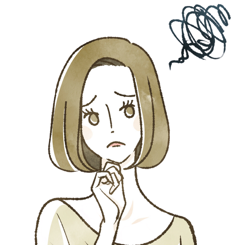 困っている女性のイラスト