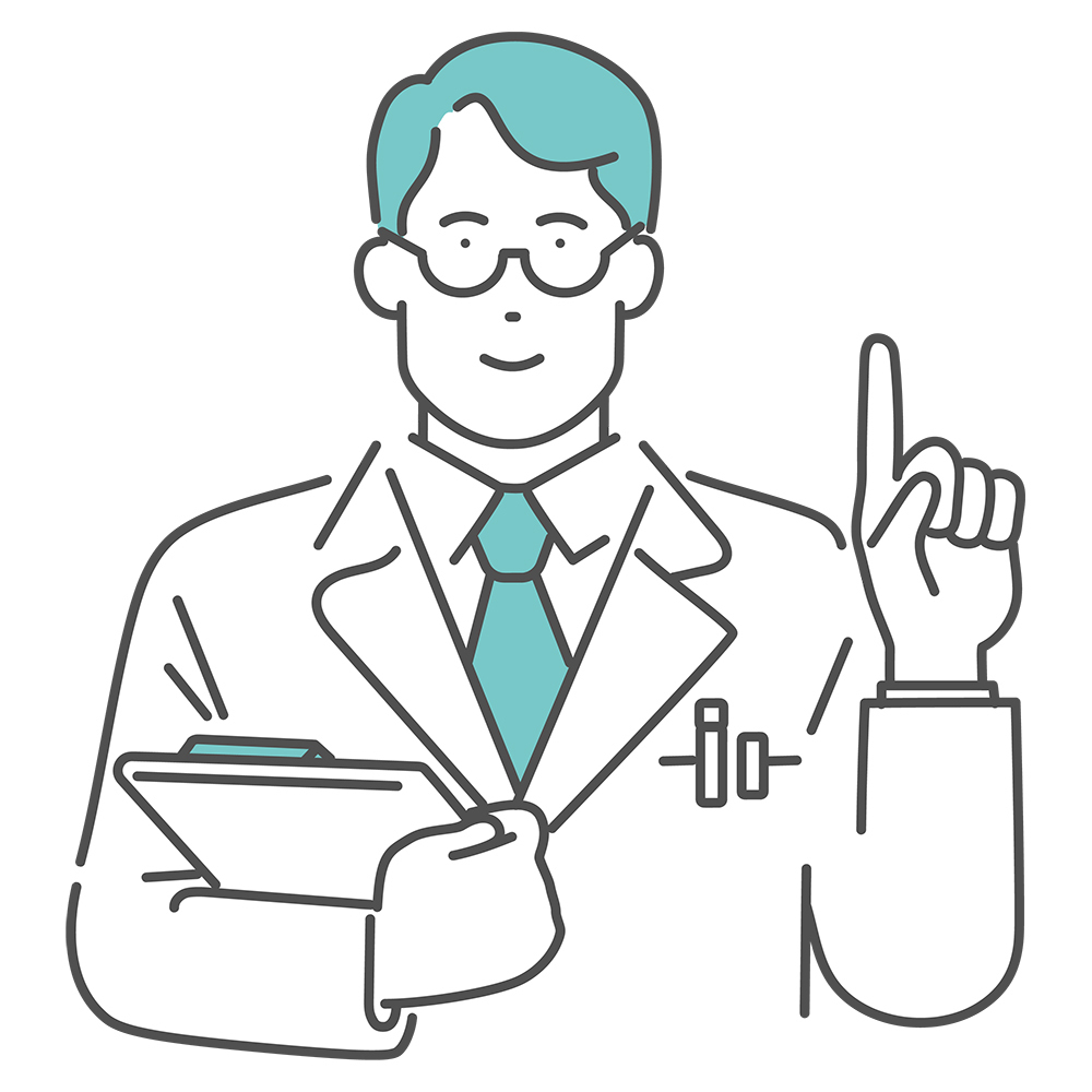 歯科医師がホワイトニングの費用区分を説明するイラスト